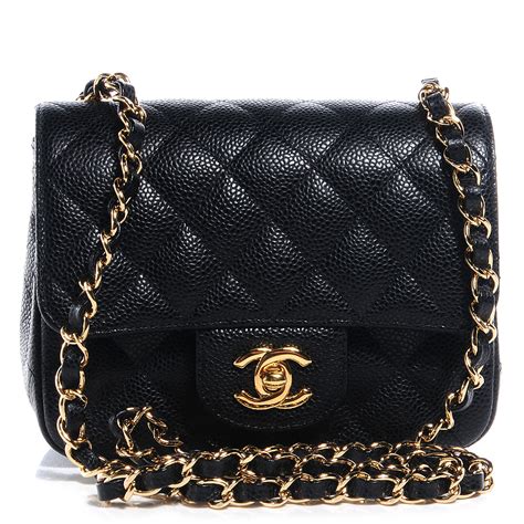 chanel mini square flap caviar|CHANEL Caviar Mini Square Flap Black.